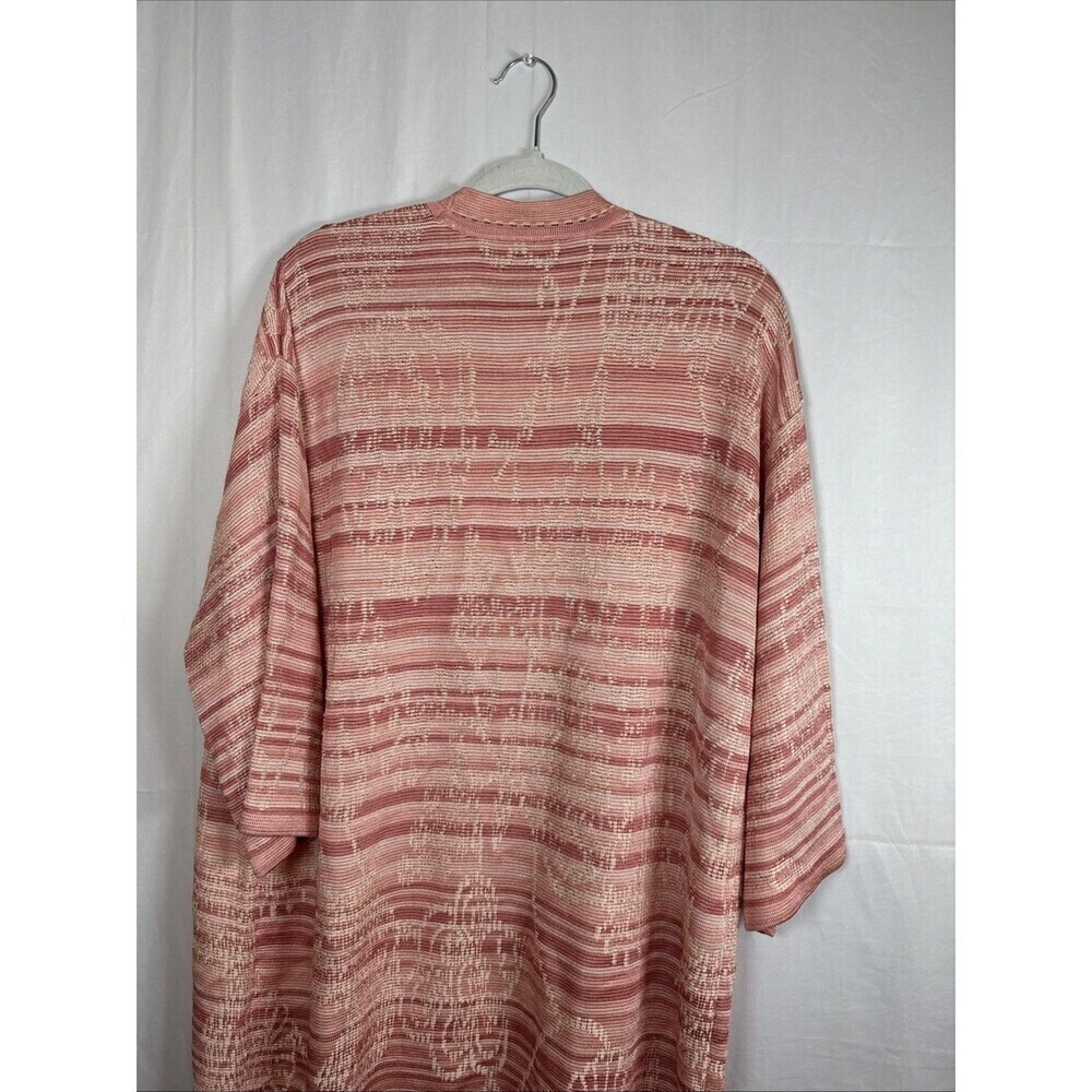 Chico's Women Size 3 XL Light Cardigan Open Front Pink  Abstract Print Preowned - Picture 12 of 12